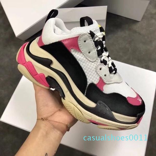 

paris 1 fashion designer women shoes dad shoes triple casual shoes for men and women spring street couples dad 17. c11, Black