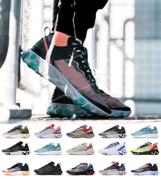 

react element 87 55 running shoes for men women anthracite light bone triple black white red orbit designers mens trainers sports sneaker
