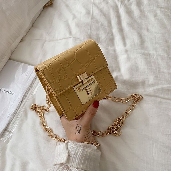 

jiulin 2019 new cross lock mini small square bag ins texture lock single shoulder messenger bag