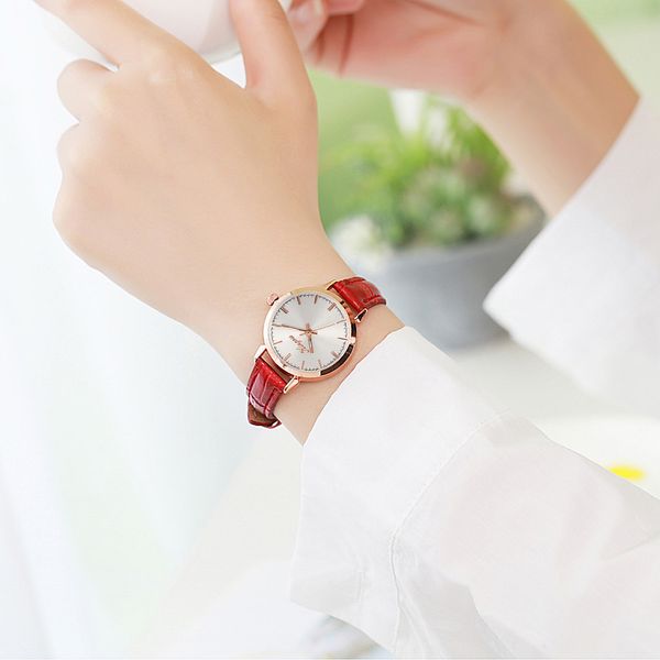 

diagonal roman digital scale rose gold shell belt quartz fashion female watch, Slivery;brown