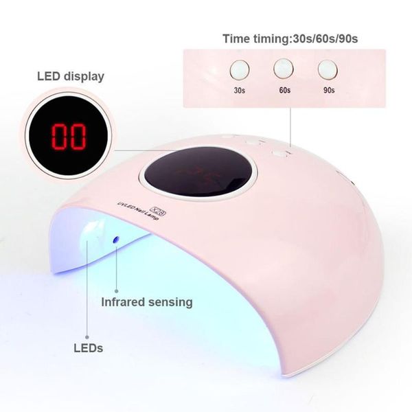 

24w led uv nail lamp nail dryer lcd digital display 30s 60s 90s timing uv led lamp dryer salon manicure tools