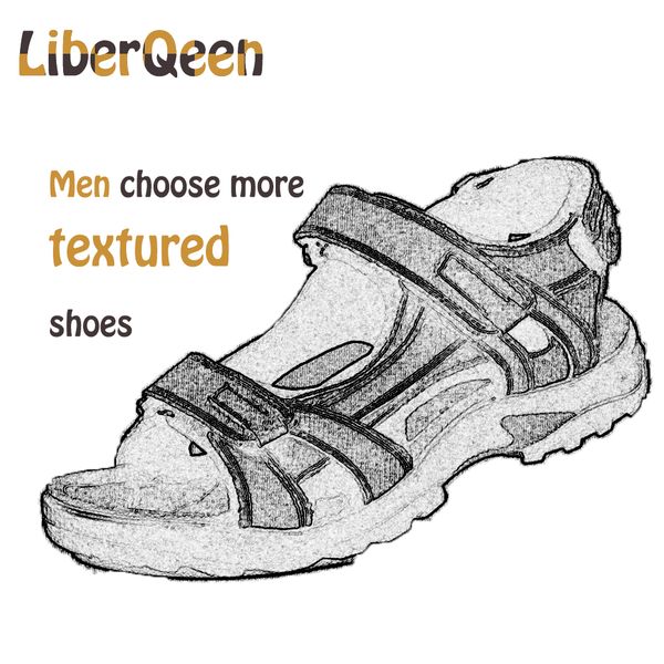 

summer slip on split leather of cow genuine men's boots travel texture slippers plus size  casual women leather shoes, Black