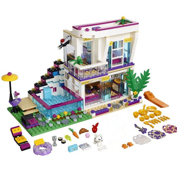 

pop star livi's house building block compatible friends for girls diy figures bricks educational toys for children