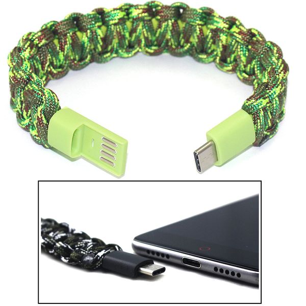 

huawei phone usb men bracelets umbrella rope bracelet for data cable charger outdoor multifunction wristband women bangles gifts, Golden;silver