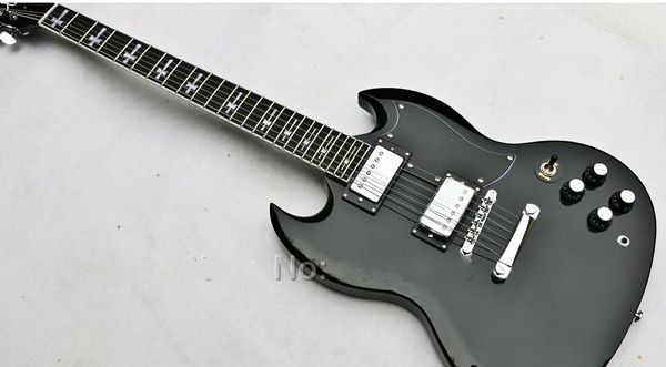 

new fdsg-4001 black color solid body pearl inlay fretboard chrome hardware sg electric guitar ,ing