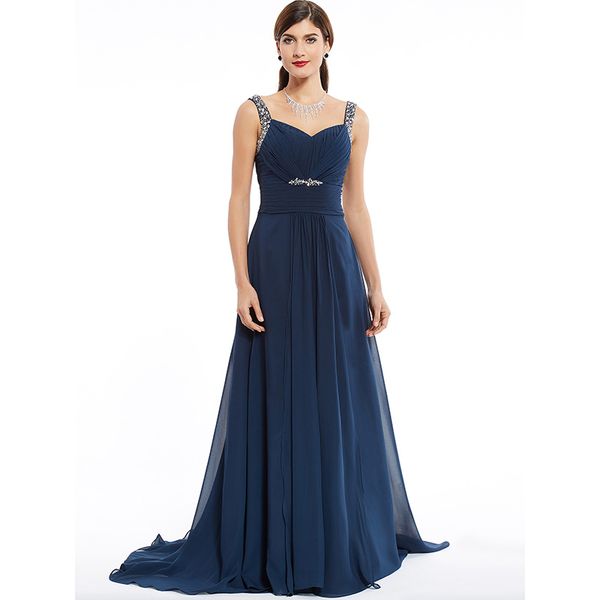

dressv dark navy long evening dress beading ruched sleeveless wedding party formal dress a line evening dresses, White;black