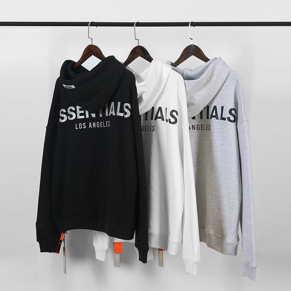 

2020 fg essentials los angels limited 3м отражение печати женщины мужчины толстовки толстовка hiphop крупногабаритные мужчины толстовка пуло, Black