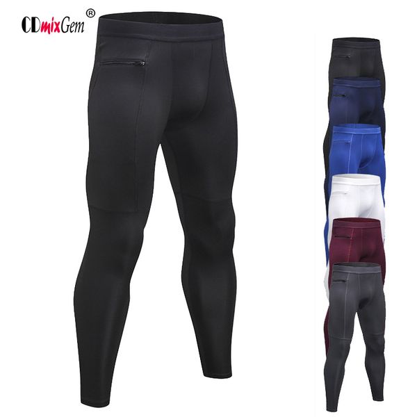 

men's jogging quick dry compression sport fitness pants, White;black