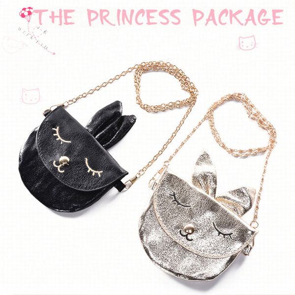 

crossbody single shoulder bag coin bag with golden chain strap for children h66