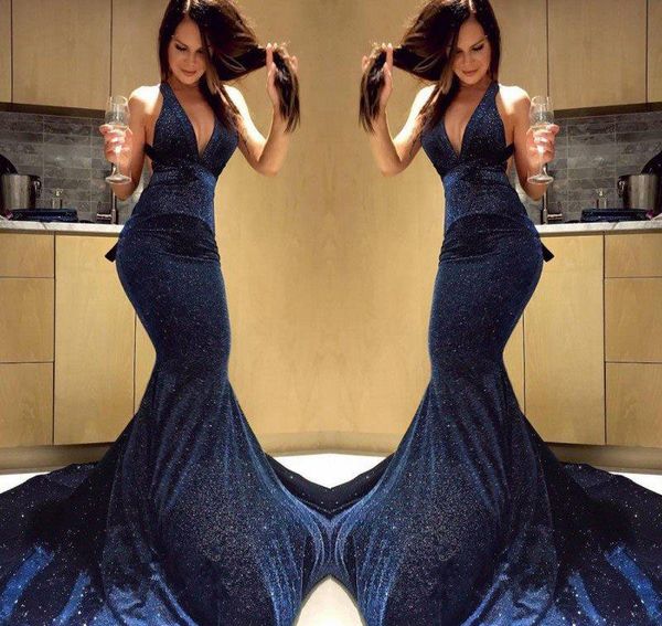 

2019 navy blue long evening dress elegant arabic dubai mermaid holiday women wear formal party prom gown custom made plus size, Black;red