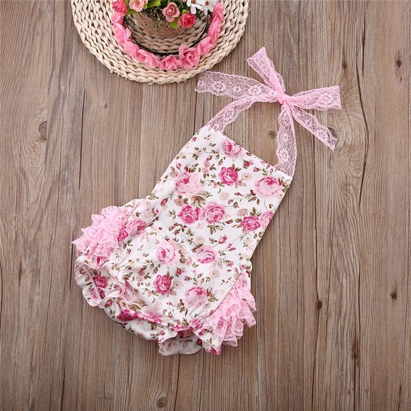 

baby bodysuits infant baby girl floral romper bodysuit jumpsuit lace ruffles sunsuit outfits flower know not multi colors, Blue