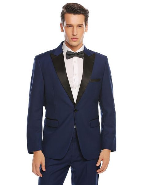 

popular one button groomsmen peak lapel groom tuxedos men suits wedding/prom man blazer ( jacket+pantst+tie) 722, Black;gray