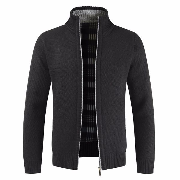 

2020 men's sweaters autumn winter cardigan warm knitted sweater jackets coats male clothing casual knitwear, White;black