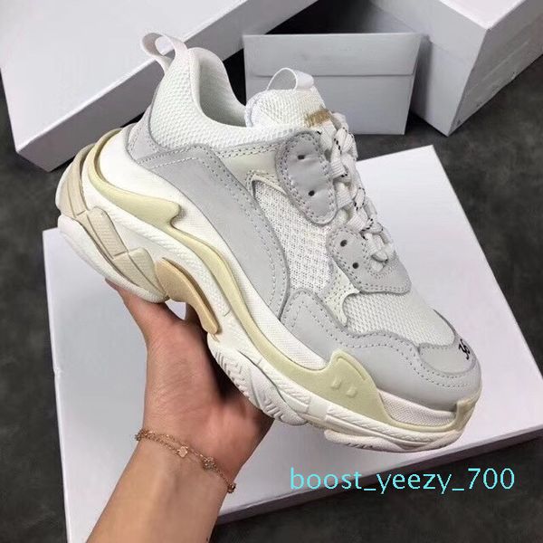 

paris 17fw fashion luxury designer women shoes dad shoes triple s 17fw sneakers for men women spring chaussures navy blue daddy shoes b70, Black