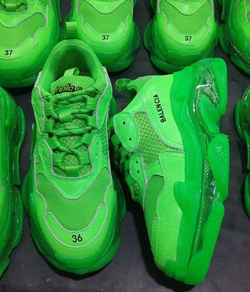 

19balenciaga triple neaker clear ole fluo green neaker neon green brand new with original box