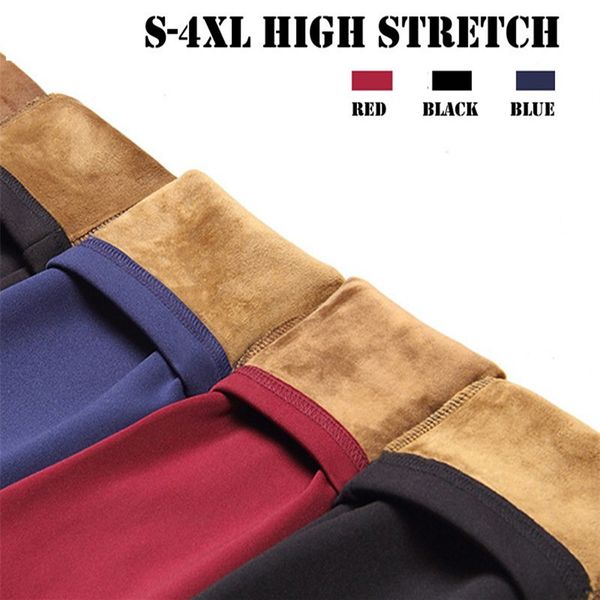 

ynncnik fleece trousers women office lady slim elegant winter warm pencil pants high waist stretch thickening leggings p1242, Black