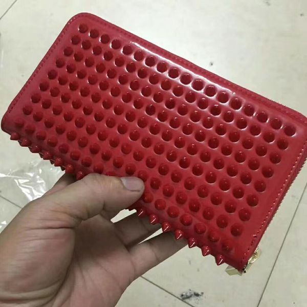 

fashion women wallet hand bag rivet clutch and purse genuine leather bag