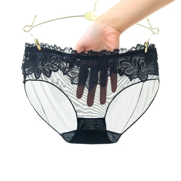 

lace women 1/2/3pcs panties thongs ice ultra-thin mesh silk underwear soft seamless breathable underpants brief transparent ehkoj