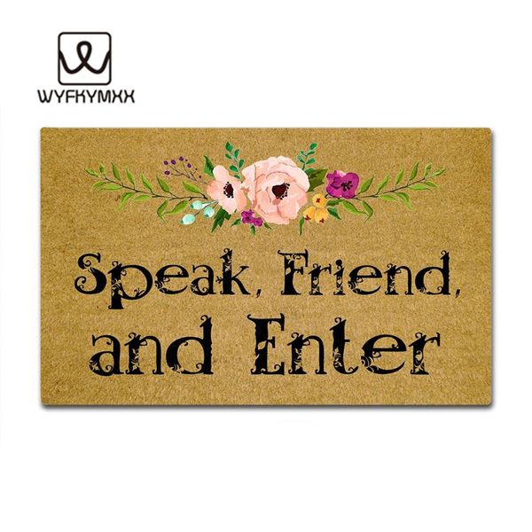 Funny Doormat Speak Friend And Enter Design Doormat For Entrance Door Funny Front Indoor Rug Mat Non Slip 18 X 30 Door Mat Replacement Cushions For