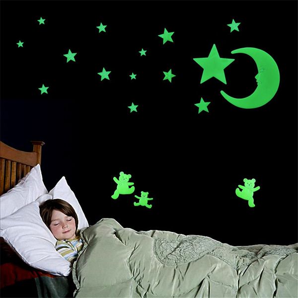 2019 3d Stars Glow In The Dark Stickers Luminous Fluorescent Stickers Toys For Children Kids Baby Room Bedroom Ceiling Decor From