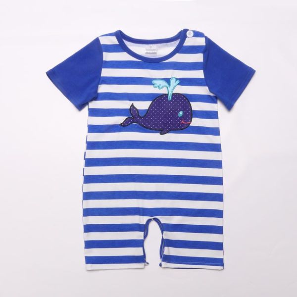 

baby boy whale romper kid boys clothes children clothing baby summer romper jumpsuit sleeveless, Blue