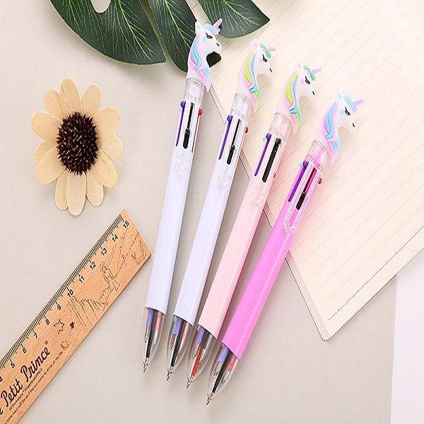 

6 цветов в 1 pen симпатичный мультфильм unicorn flamingo шариковых ручек радуга kawaii шариковая ручка школа канцелярских товаров дети подар, Blue;orange