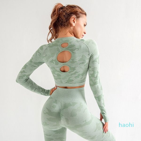 

wholesale-yoga female workout t-shirt women's sports wear for fitness women jersey seamless long sleeve gym woman sport shirt, White;red