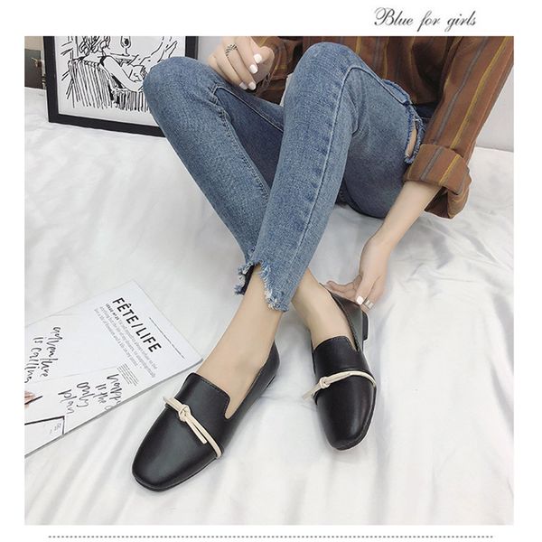 

grition women shoes flat heel ladies footwear loafers female luxury 2019 new arrive convenient lazy shoes rubber sole pu, Black