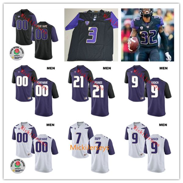 

custom ncaa washington huskies football jersey jacob eason trey adams quinten pounds byron murphy taylor rapp myles gaskin washington jersey, Black;red