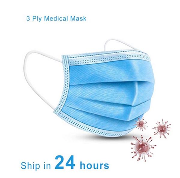 

ready stock]dhl shipping 3 ply disposable face masks comfortable sanitary mask for dust earloop mouth mask,3-layer masks