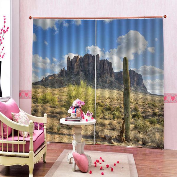 

shower curtain desert landscape cactus and mountain window curtains for living room home drapes