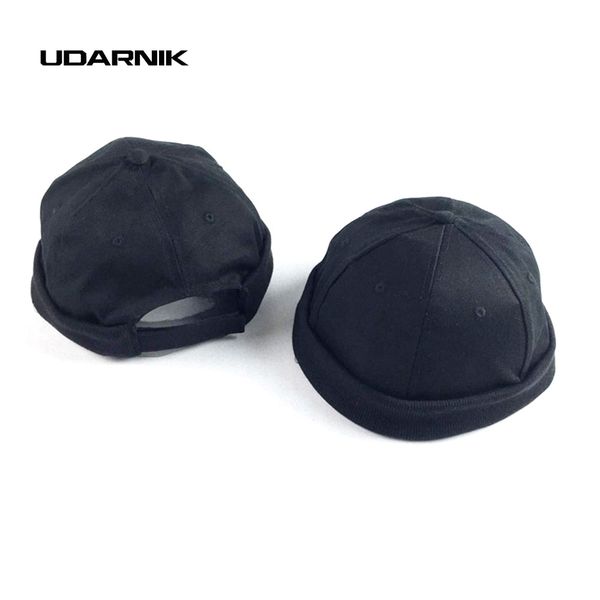 

men women black skullcap sailor cap worker hat sailorcap rolled cuff retro fashion brimless new  904-117