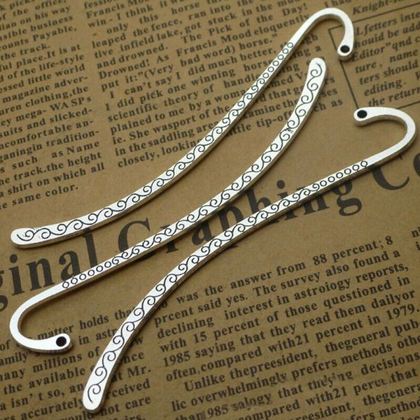 

20pcs vintage students stationery office paper clips metal hook tibetan silver decorations school bookmark gift label diy