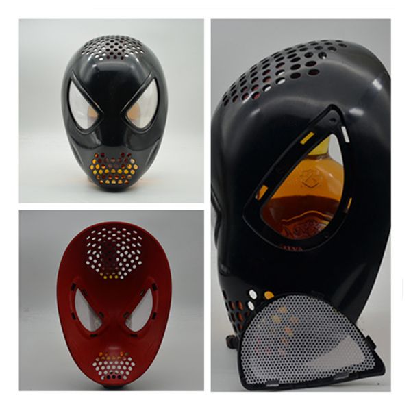 

the amazing black red faceshell with lenses lens cosplay mask halloween party dress up helmet cosplay props