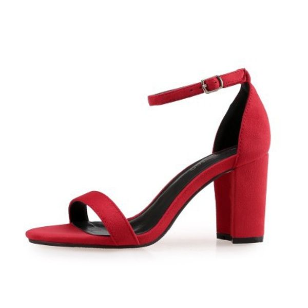 

sandals woman summer shoes high heels open toes ankle strap buckle women sandals plus size thick heels black party shoes