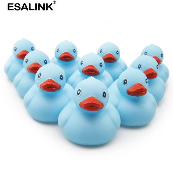 

10pcs 7cm blue series swimming esalink water toys colorful soft floating rubber duck bathing toy for baby bath toys