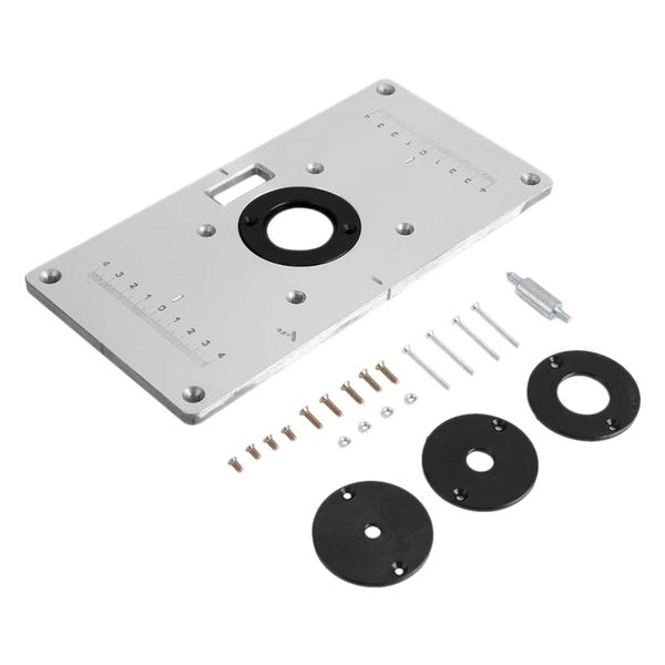 

aluminium alloy with 4 insert rings practical router table plate for trimmer