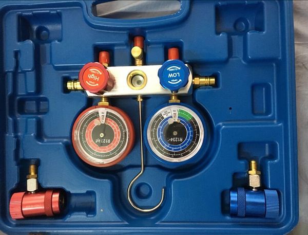 

environmental protection manifold gauge set aluminum vlve body mst-r1234yf