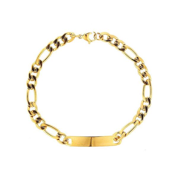 

amgj baby's bracelet gold filled figaro chain smooth bangle link id bracelet for baby child boys girls 8mm 22cm slbxg6, Black