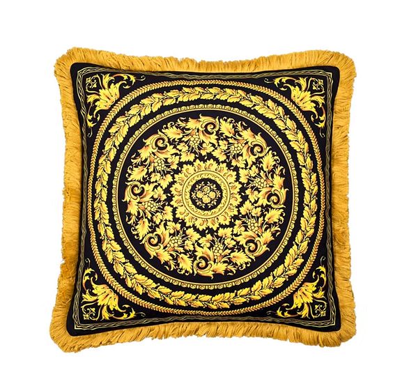 

50cm italian medusa baroque pillow case luxury designer velvet thicken tassel decorative throw pillows royal cushions covers home interiors