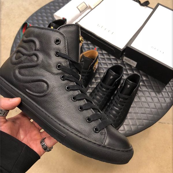 

new arrival fashion men's casual tennis shoes luxury lace up outdoor coach sports shoes real leather high-youth men's driving shoe, Black