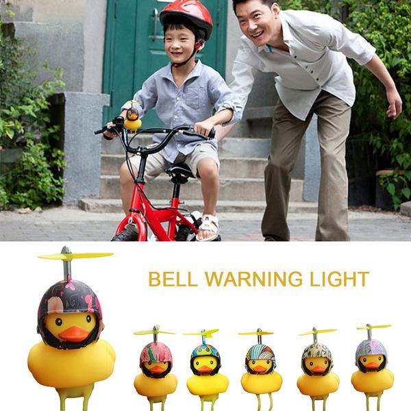 

kids bike horn,bicycle lights bell,lovely cute duck squeeze helmet propeller handlebar bell light horn lamp for toddler children