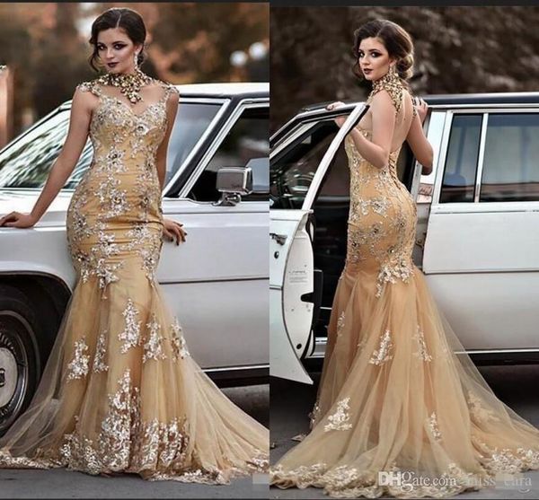 

2020 formal mermaid celebrity prom dresses evening wear lace applique beaded backless robe de soiree african party gowns, Black;red