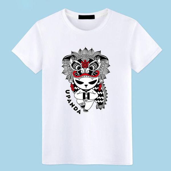 

2020 men's loose, casual short-sleeved t-shirt cotton round neck cartoon printed t-shirt dress tide of new k1308, White;black