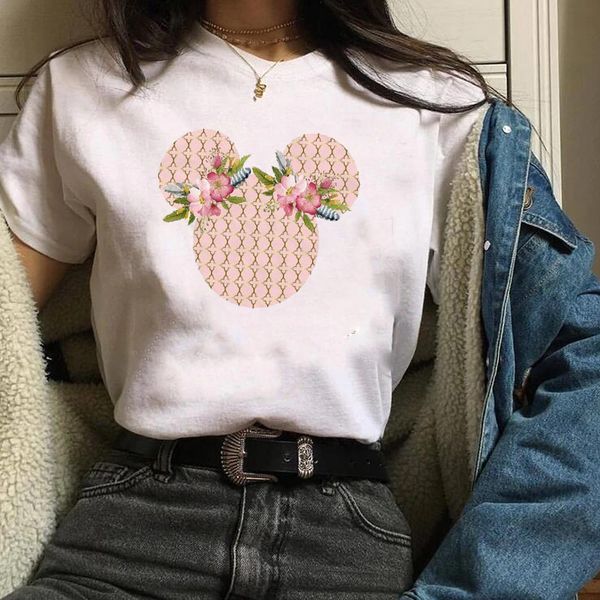 

2019 fashion t shirt cartoon women cute fashion tees print graphic animal flower t-shirt pritned girls female ladies graphictee, White
