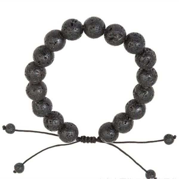 

beaded, strands pure natural volcanic stone everyday wear bracelet, Black