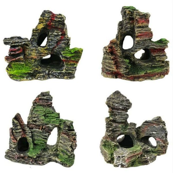 

1 piece rockery stone fish tank landscaping aquarium decoration hiding cave tree fish tank ornament decoration cave pet supplies