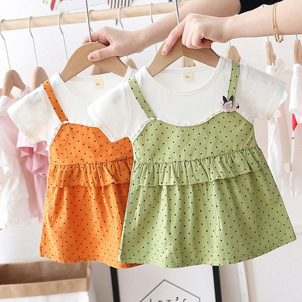 

девушки 2020 платье 1-3 лет детская одежда поддельные из двух частей иностранного стиль платье девушки платье принцессы, White