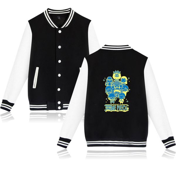 

one piece jacket boy jacket japanese cartoon baseball kids baseball women college, Black;brown
