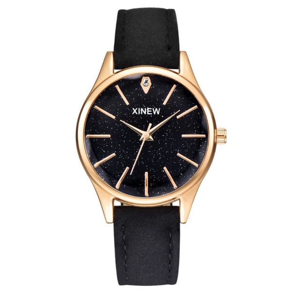 

new xinew brand women's fashion watch lady pu leather strap rhinestone watches casual designer quartz movement watches wholesale, Slivery;brown